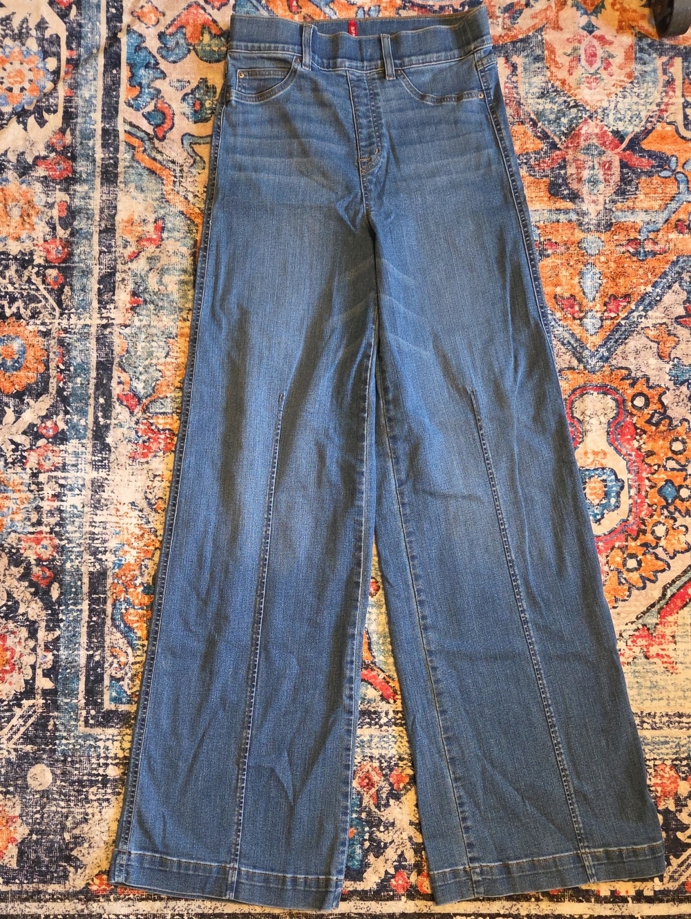 SPANX 20407T Seamed Wide Leg in Vintage Indigo Pull-on Jeans Women's M